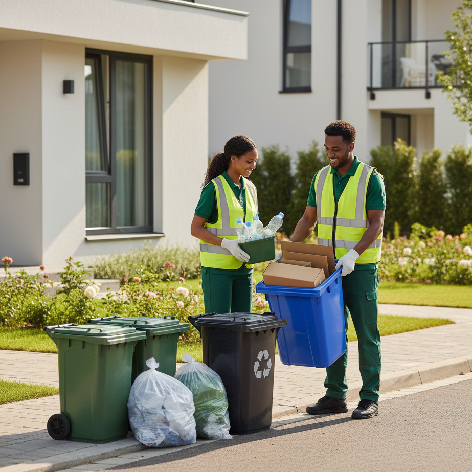 Team collecting waste from community